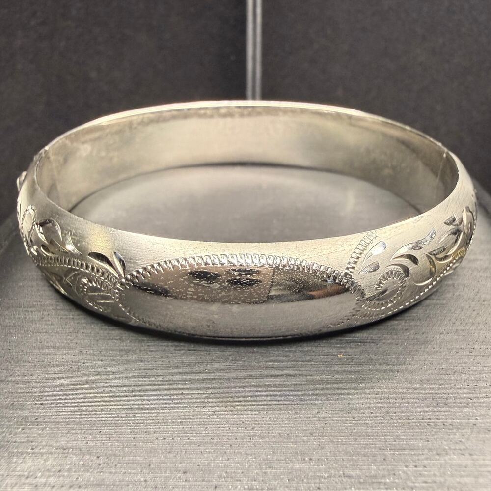 Solid 925 Marathon Sterling Silver Cuff Bracelet Size 7" 22.5 GRAMS